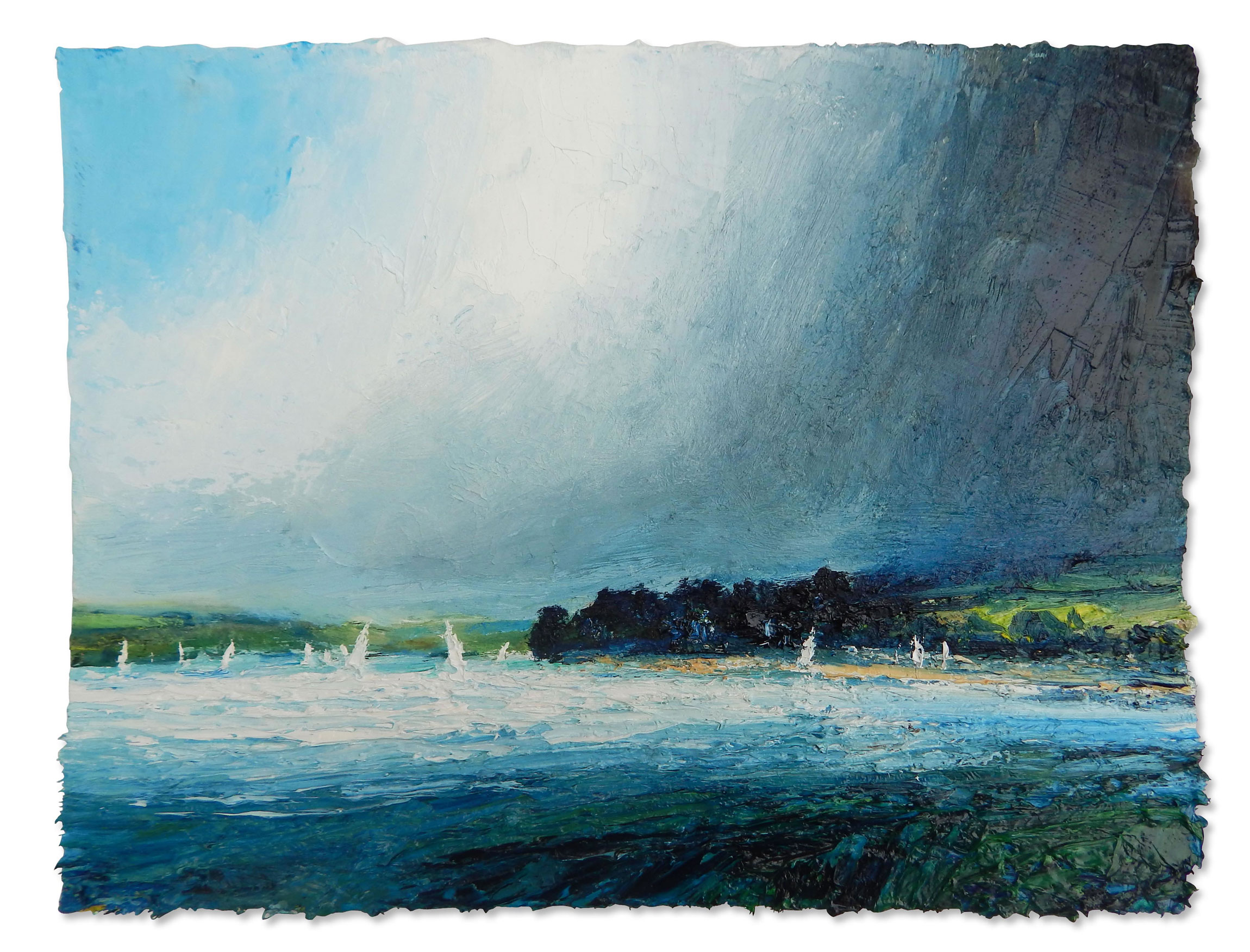 Sailing off East Portlemouth. Paintings by David Morgan. Oil on board. Sailing off East Portlemouth. Paintings by David Morgan. Oil on board.