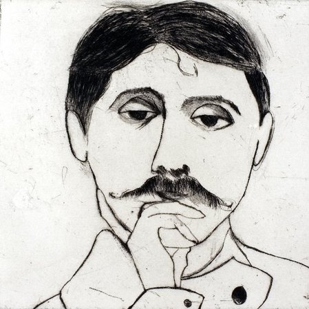 Marcel Proust. Figurative Prints by Kate Boxer. Drypoint. Marcel Proust. Figurative Prints by Kate Boxer. Drypoint.