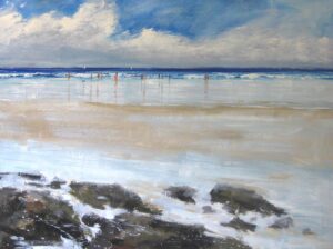 Beach Life.   Paintings by Caroline McMillan Davey. Oil on board.