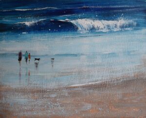 The Wave.   Paintings by Caroline McMillan Davey. Oil on board.