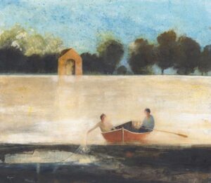 The Boat House.   Paintings by David Brayne. Acrylic & pigment on canvas.