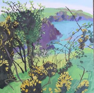 Spring on the Cliffs.   Paintings by Mark Rochester. Acrylic.