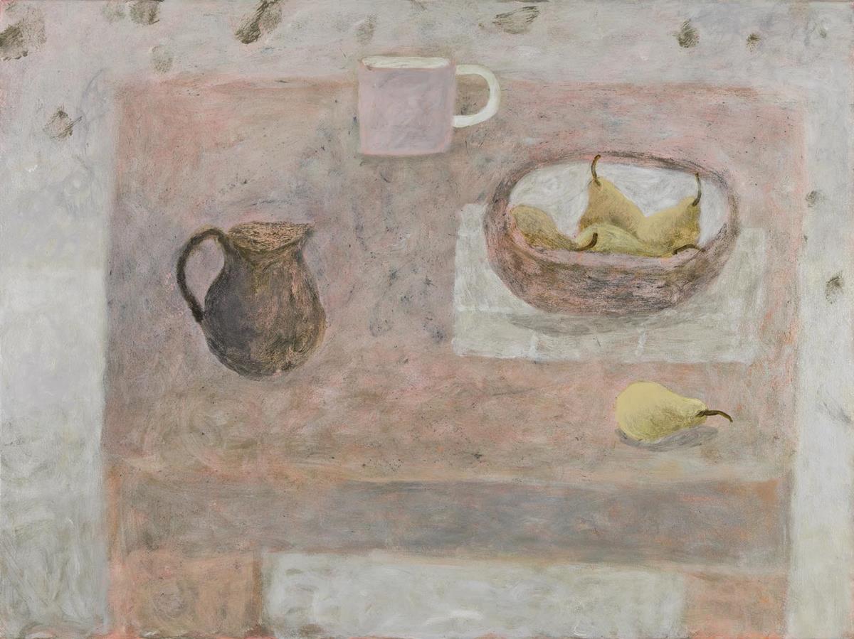 Pink Cup and Pears. Prints by Sarah Bowman. Digital archive print. Pink Cup and Pears. Prints by Sarah Bowman. Digital archive print.