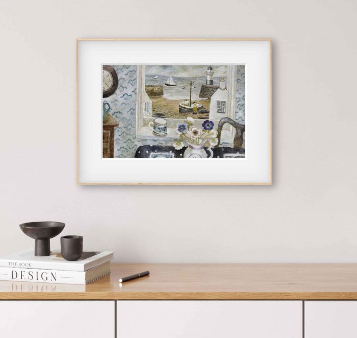 Anemones and Spotted Cloth.   Prints by Sarah Bowman. Digital archive print.