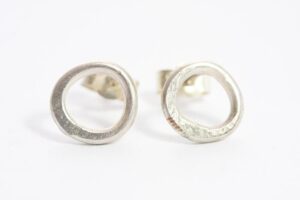 Circle Studs.   Jewellery by Yume Martin. Silver.