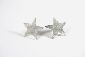 Silver Star Studs.   Jewellery by Yume Martin. Silver.