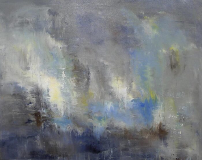 Reflections in the River Dart.   Paintings by James Tatum. Oil & acrylic on canvas.