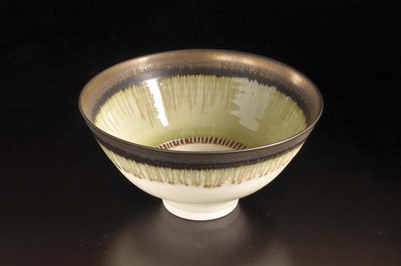 Small Ash Glaze Bowl (PW39).   Ceramics by Peter Wills. Porcelain.
