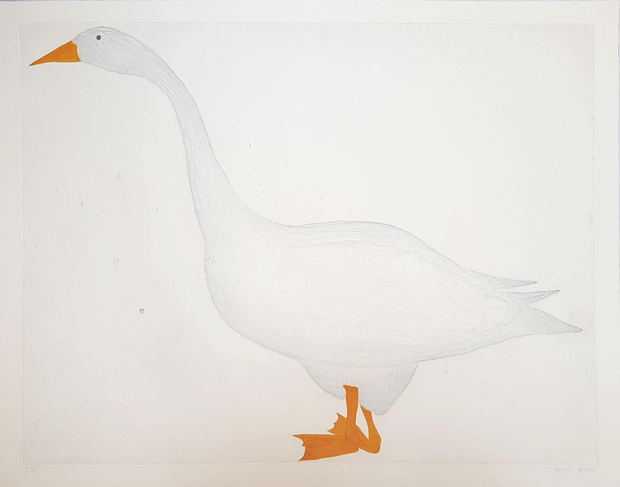 Goose. Birds & Animals Prints by Kate Boxer. Drypoint & hand-coloured. Goose. Birds & Animals Prints by Kate Boxer. Drypoint & hand-coloured.
