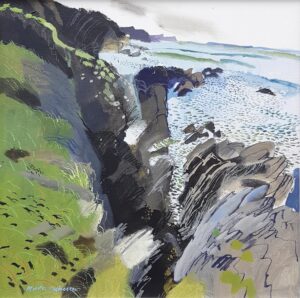 Afternoon Walk.   Paintings by Mark Rochester. Acrylic on board.