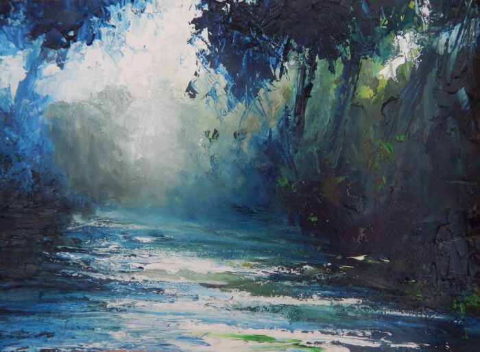 River Pool. Paintings by David Morgan. Oil on archive paper. River Pool. Paintings by David Morgan. Oil on archive paper.