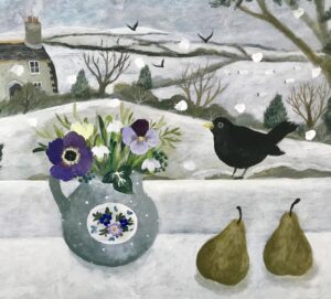 Blackbird Has Spoken.   Paintings by Sarah Bowman. Oil on board.