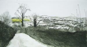 Typhoons over Dartmoor.   Prints by Susan Deakin. Drypoint.