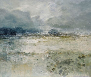 Cream Beach I.   Paintings by Ellen Watson. Mixed media on canvas.