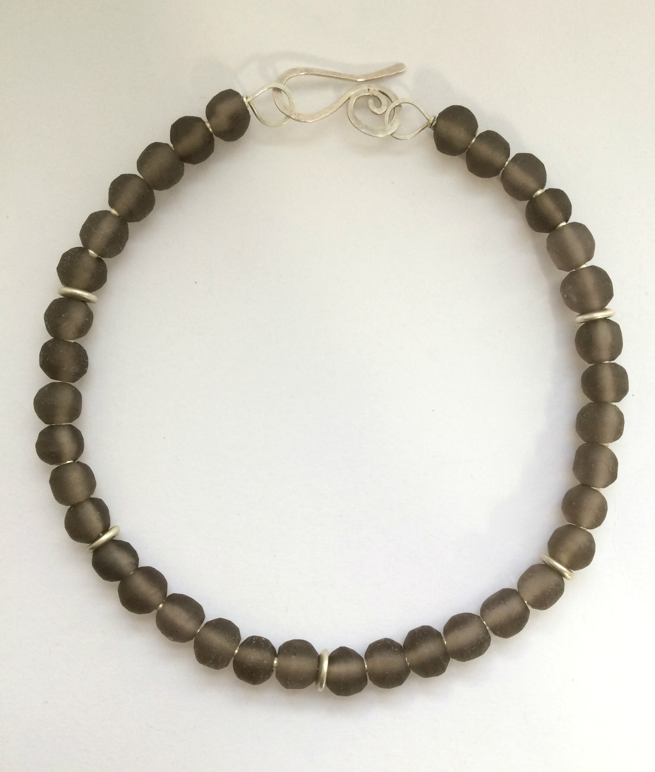 Seaglass necklace (68).   Jewellery by Uncategorised. Silver & seaglass.