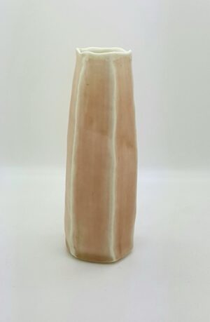 Faceted Pink Vase (54).   Ceramics by Peter Wills. Porcelain.