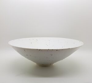 Bronze & porcelain bowl (64).   Ceramics by Peter Wills. Porcelain.