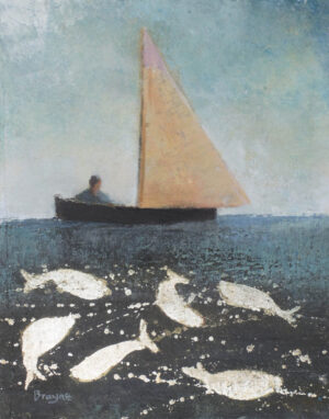 Silver Fish.   Paintings by David Brayne. Acrylic & pigment on paper.