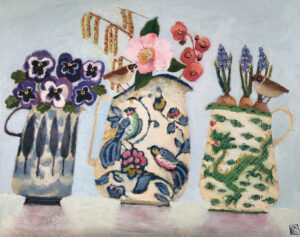 Love is in the Air.   Paintings by Vanessa Cooper. Oil on board.