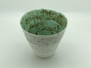 Small Vase with Green Glaze.   Ceramics by Nick Rangecroft. Porcelain.