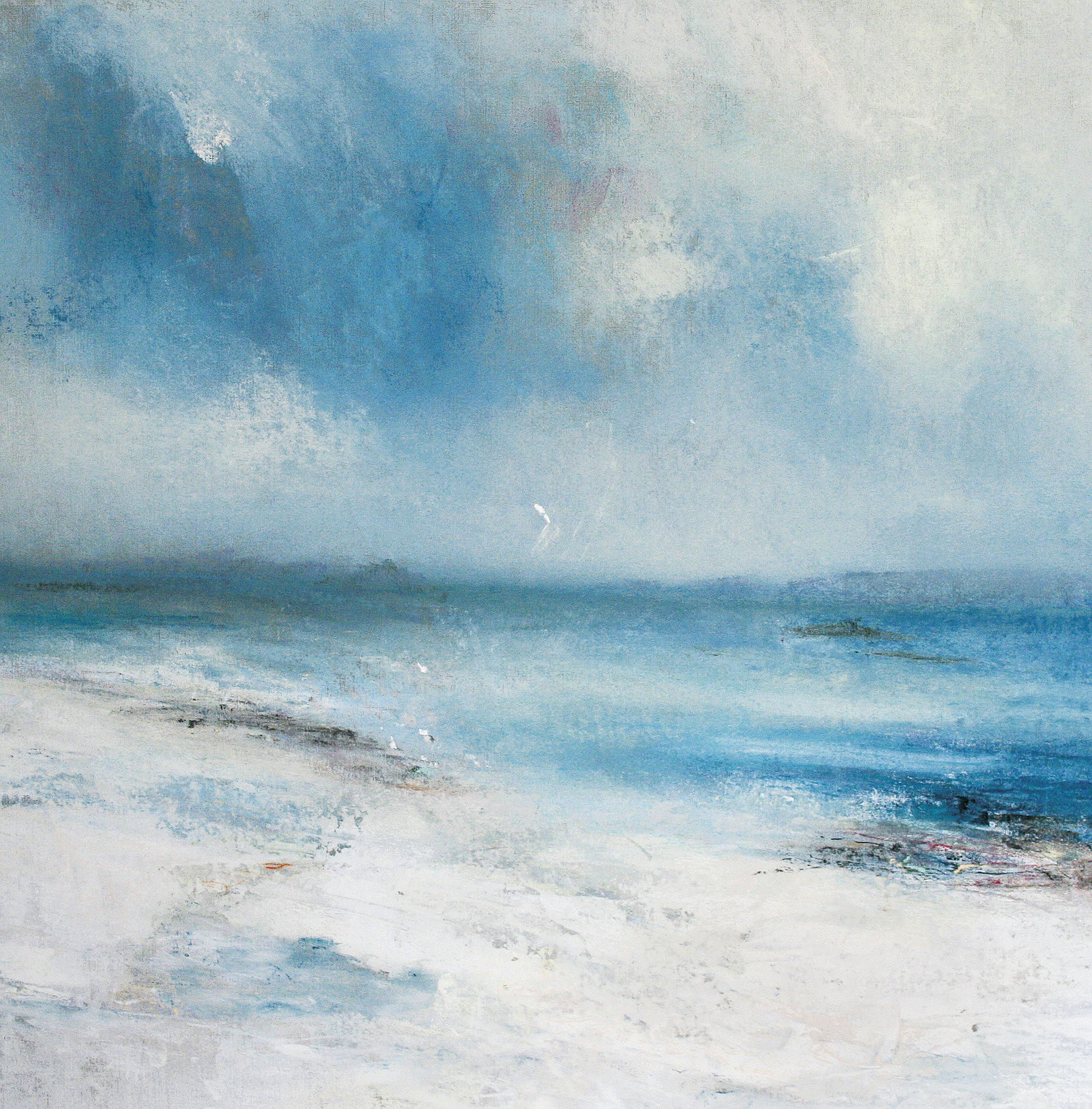Gulls Print the Sand.   Paintings by Wendy McBride. Pastel.