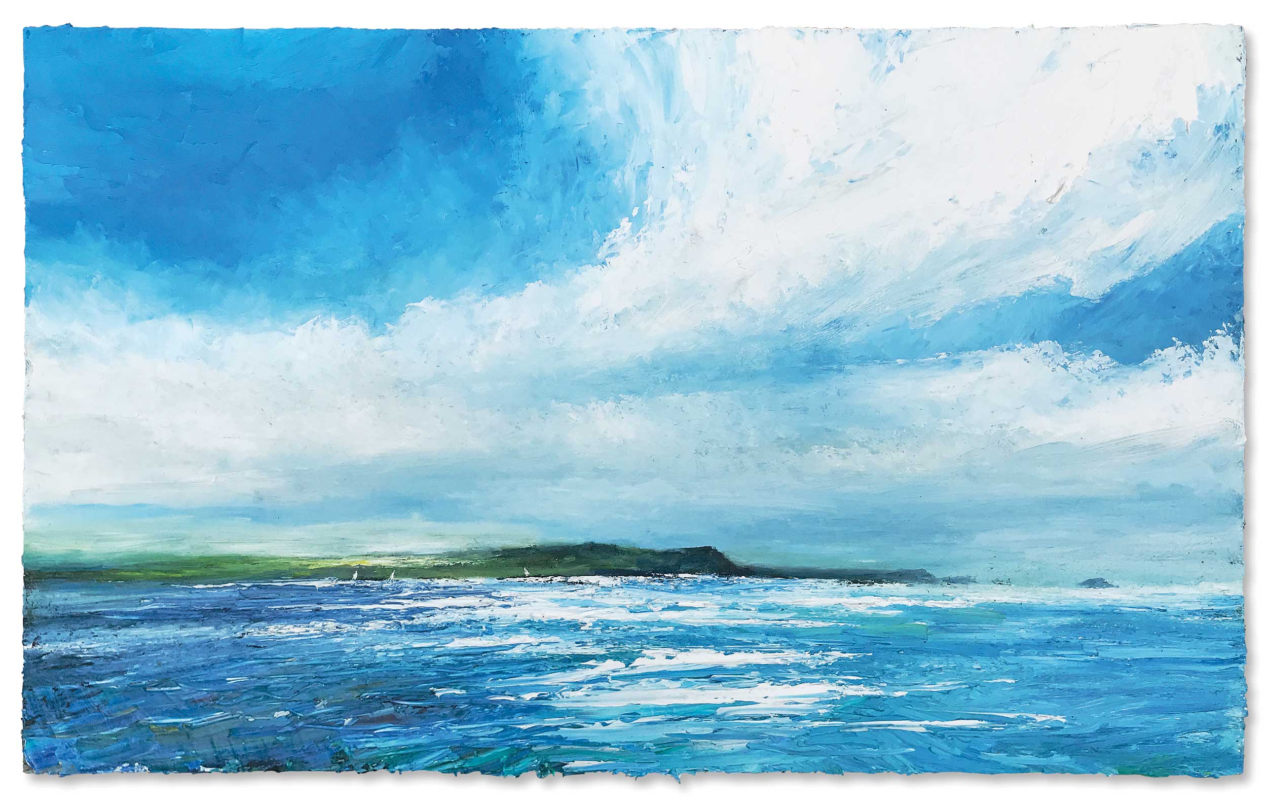 Across Padstow Bay. Paintings by David Morgan. Oil on board. Across Padstow Bay. Paintings by David Morgan. Oil on board.