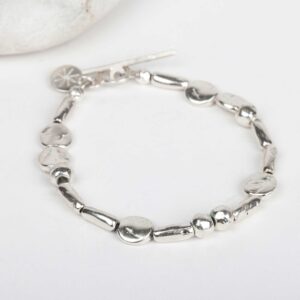 Pebble Bead Bracelet.   Jewellery by Uncategorised. Silver.