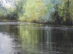 River Dart, Near Newbridge.   Paintings by Caroline McMillan Davey. Oil on canvas.