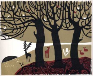 Roots & Branches.   Prints by Melvyn Evans. Linocut.