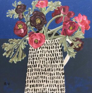 Ranunculi.   Paintings by Uncategorised. Acrylic on board.