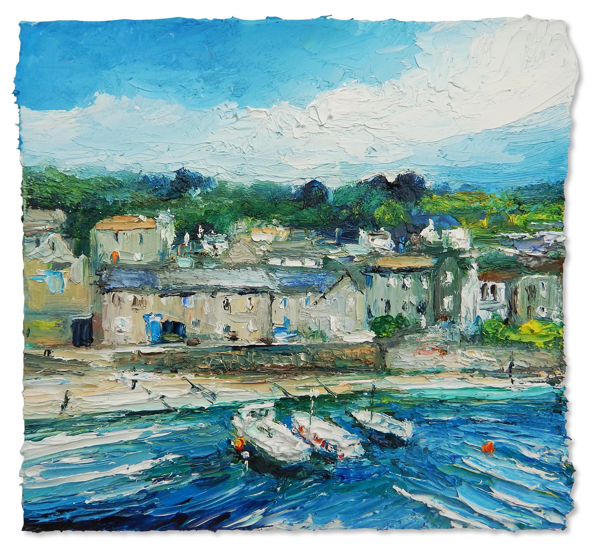 Carn-du, Lamorna Cove.   Paintings by David Morgan. Oil on board.