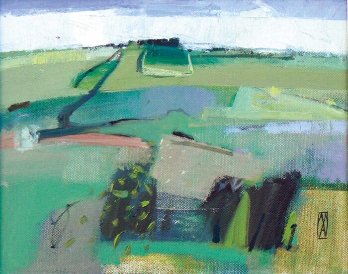 East Quantoxhead, March.   Paintings by Malcolm Ashman. Oil on canvas.