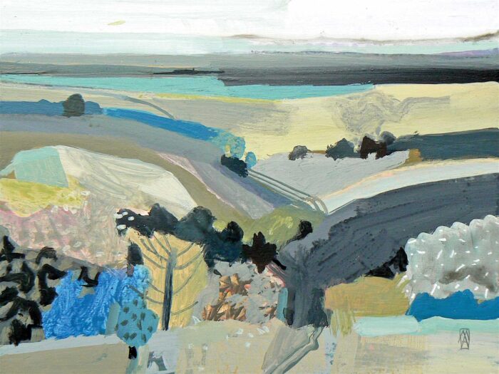East Quantoxhead, March.   Paintings by Malcolm Ashman. Oil on canvas.