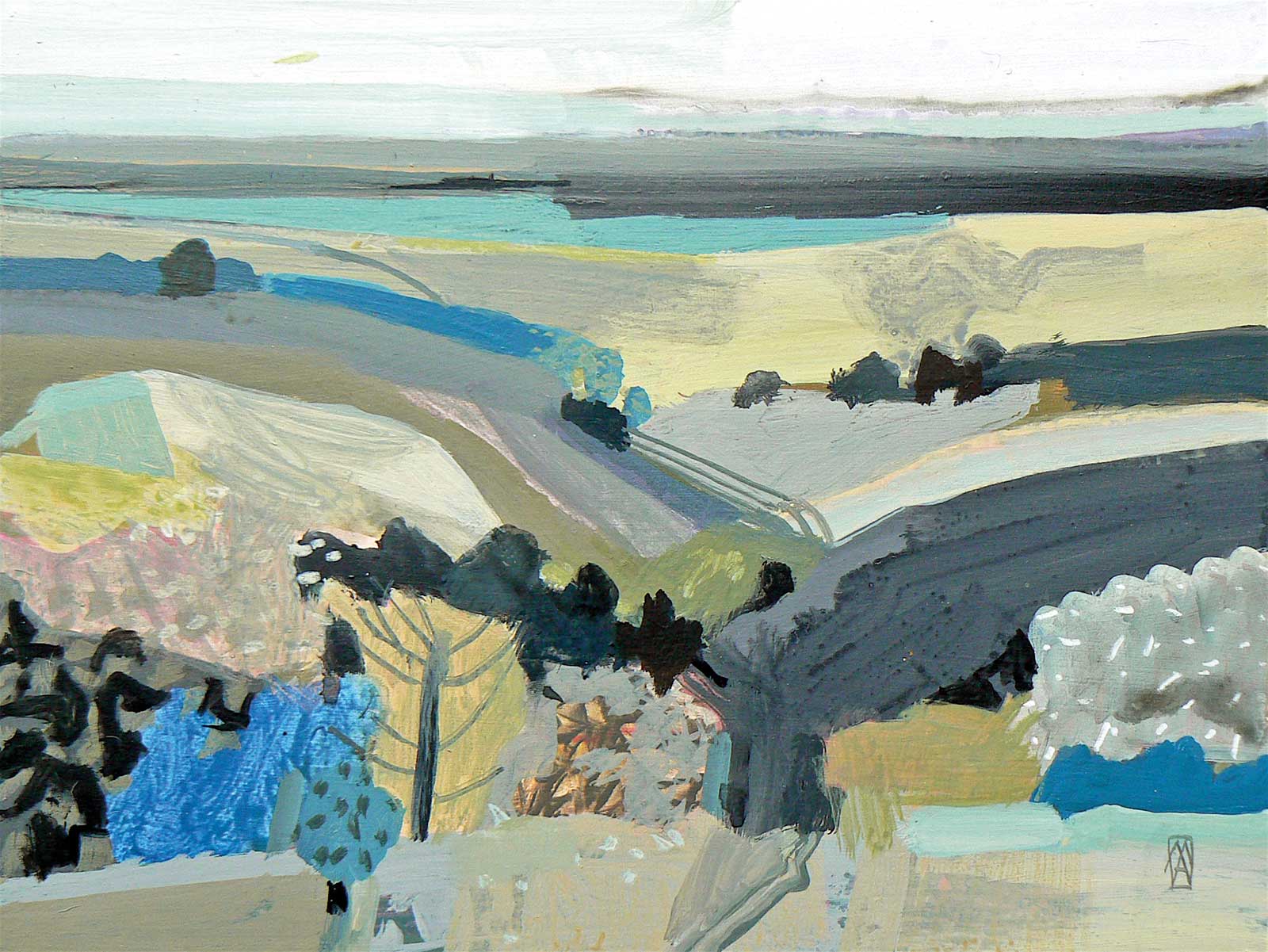 East Quantoxhead, March.   Paintings by Malcolm Ashman. Oil on canvas.
