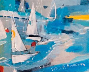 Regatta Study I.   Paintings by John Button. Acrylic on board.