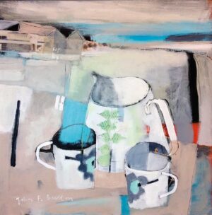 That Friday Feeling.   Paintings by John Button. Acrylic on board.