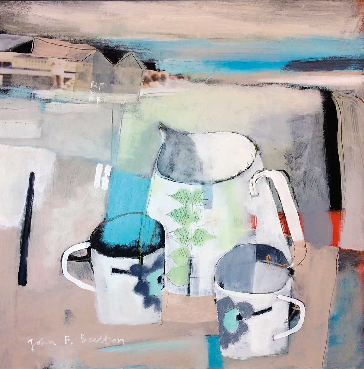 That Friday Feeling.   Paintings by John Button. Acrylic on board.