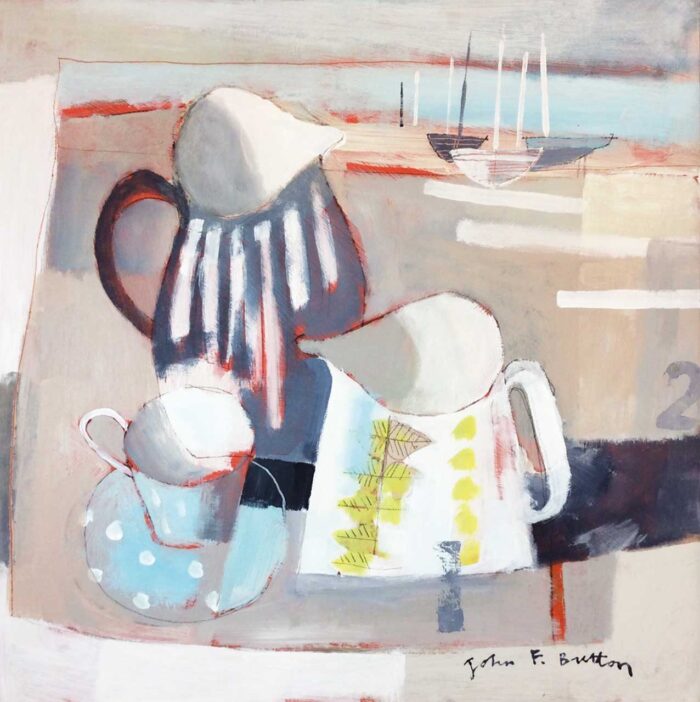 Not a Care.   Paintings by John Button. Acrylic on board.