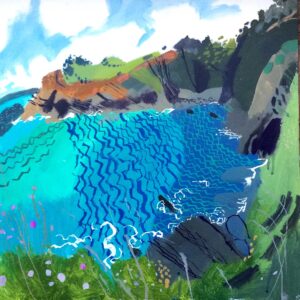 Hidden Cove.   Paintings by Mark Rochester. Acrylic on board.