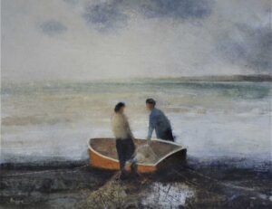 The Sluice Gates.   Paintings by David Brayne. Acrylic & pigment on paper.
