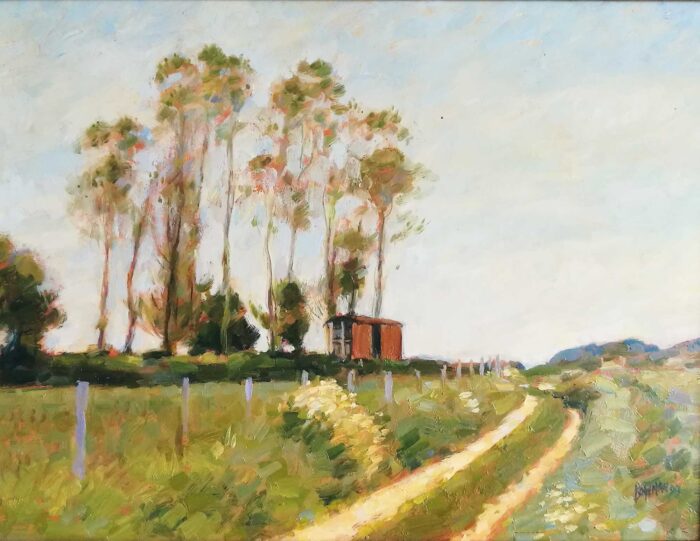 Shepherd's Hut.   Paintings by Michael Bowman. Oil on canvas.