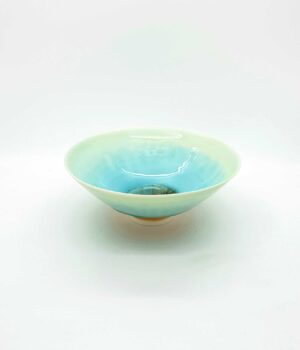 Little Blue-Green Bowl With Incised Foot (134).   Ceramics by Peter Wills. Porcelain.