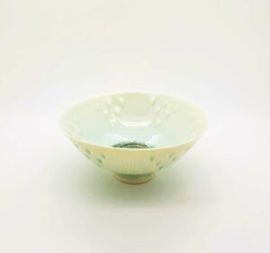 Little Pale Blue Bowl With Impressed Pattern (135).   Ceramics by Peter Wills. Porcelain.