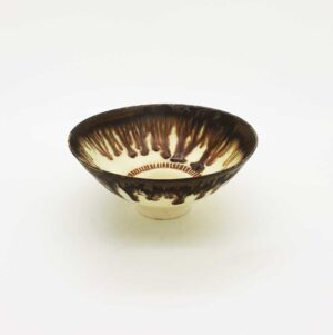 Petite Wood Ash & Bronze Bowl (136).   Ceramics by Peter Wills. Porcelain.
