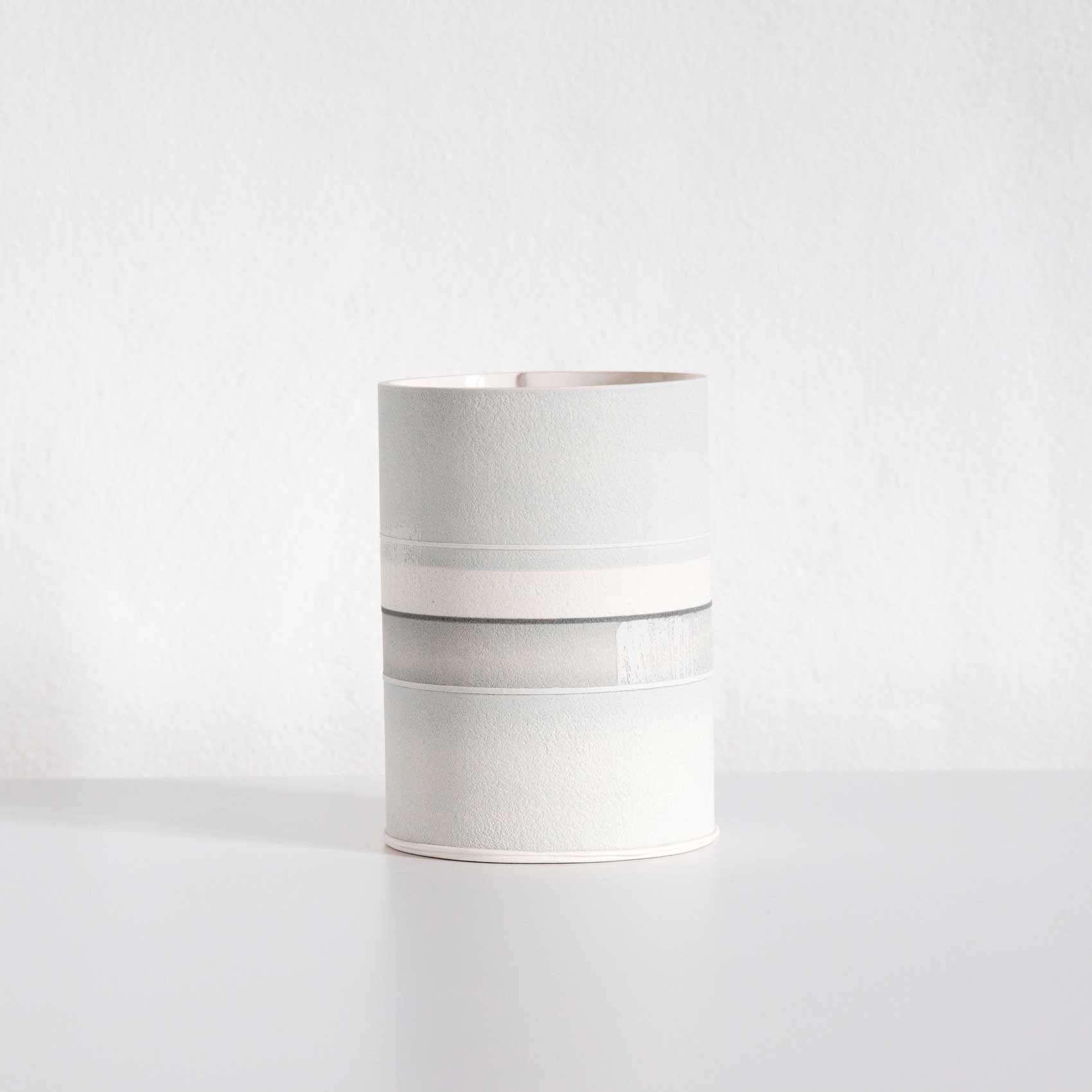 Small Vase (grey/white) RF8.   Ceramics by Rachel Foxwell. Earthenware.