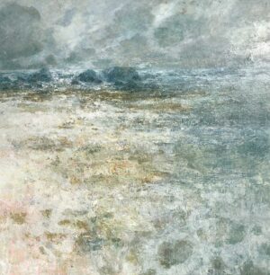 Cream Beach, Grey Islands.   Paintings by Ellen Watson. Mixed media on canvas.