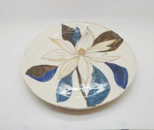 Clematis Plate.   Ceramics by Uncategorised. Earthenware.