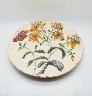 Blood Stained Hypericum Plate.   Ceramics by Uncategorised. Earthenware.