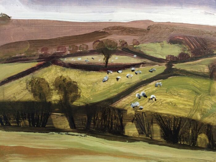 View of Mynydd Myddfai.   Paintings by Arabella Shand. Oil on board.
