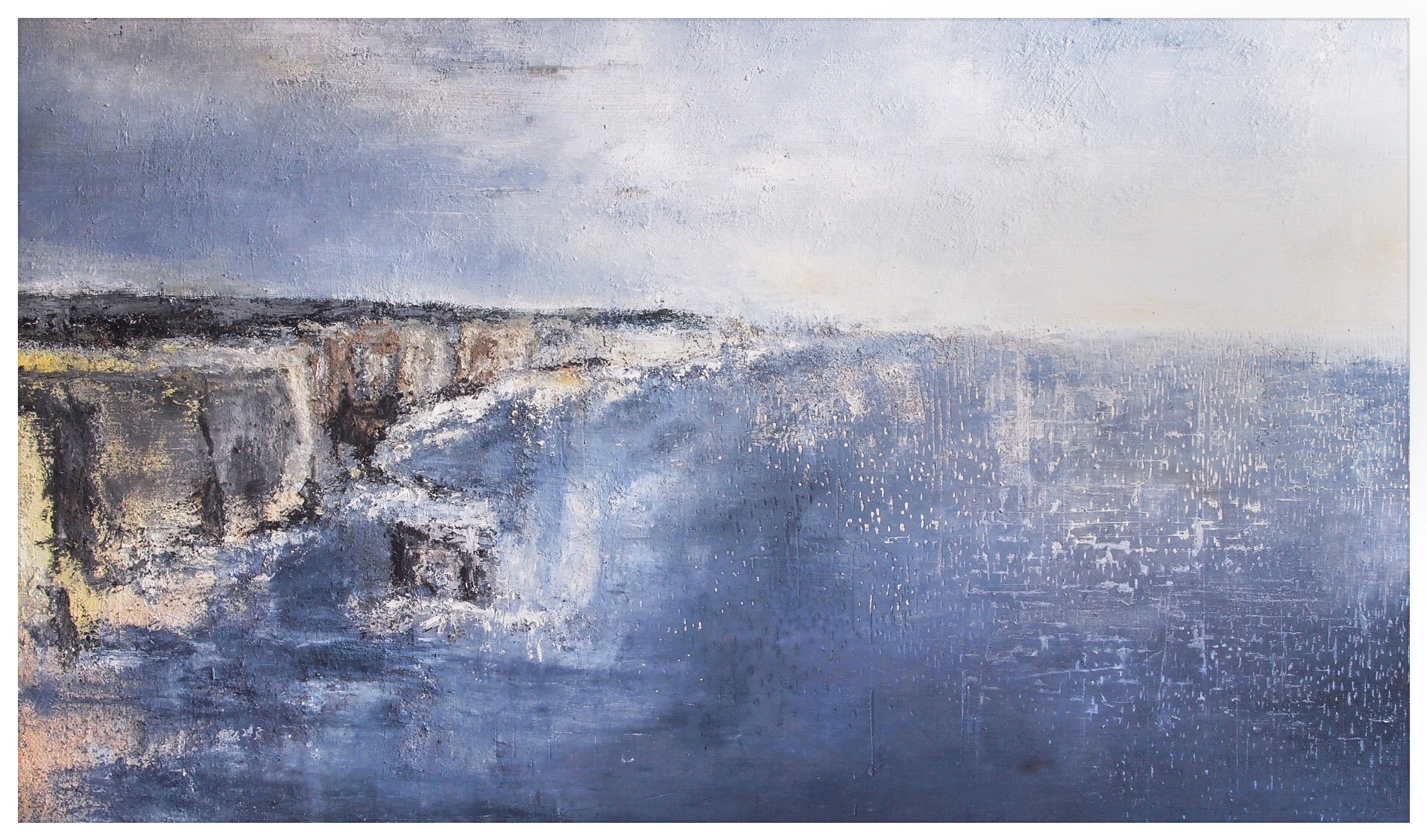 Mew Stone, Wembury.   Paintings by Mike Carter. Mixed media on canvas.